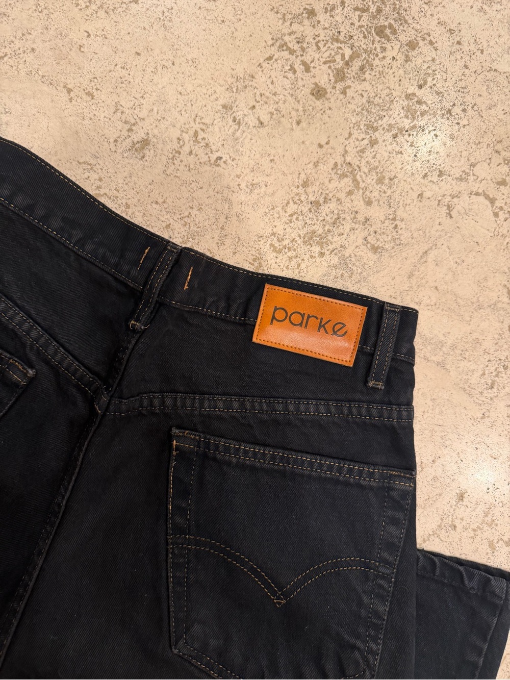 Parke Black Denim Crossover Jeans